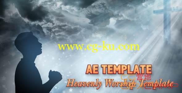 AE模板-耶稣上帝祈祷祷告 VideoHive Worship Heaven – Title Opener的图片1