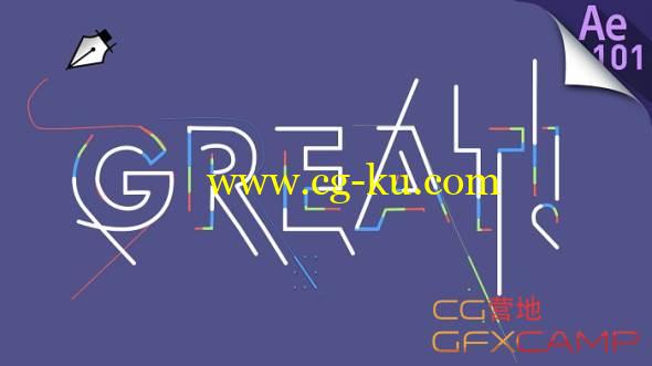AE MG动画文字描边书写教程 SkillShare – After Effects Motion Graphics 101 Typographic Line Logo Build的图片1