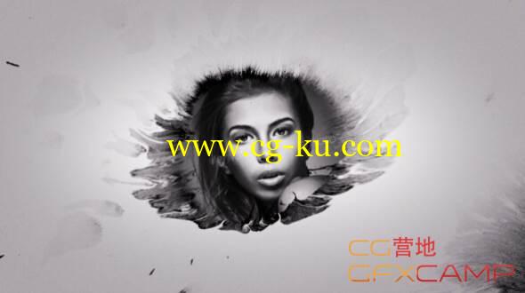AE模板-水墨滴落散开照片展示 VideoHive Ink slides的图片1