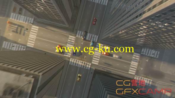 AE模板-鸟瞰穿过云层城市楼房俯视街道Logo展示 VideoHive Zoom From Sky的图片1