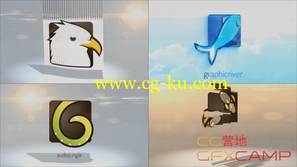 AE模板-百叶窗翻转Logo展示 VideoHive Simple Logo Reveal Pack的图片1