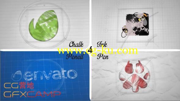 AE模板-铅笔手绘素描展示 VideoHive Sketch and Ink Logo的图片1