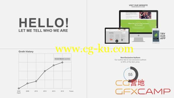 AE模板-扁平化开场商品对话信息介绍 VideoHive Short Corporate Presentation的图片1