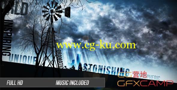AE模板-剪影阳光云层励志宣传开场 VideoHive Dramatic Motivational Opener – Vertical World的图片1