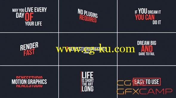AE模板-50个MG动画文字标题运动排版动画 VideoHive 50 Animated Titles的图片1
