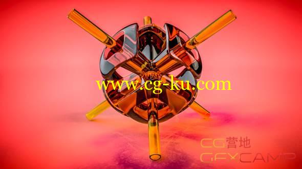 C4D玻璃材质物体建模渲染教程 Creating An Abstract Glass Object in Cinema 4D的图片1