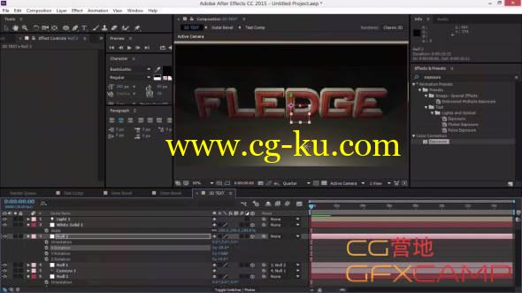 AE 3D文字制作教程 3D Extrusion Without Plungins Tutorial的图片1