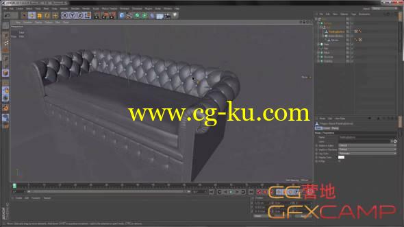 C4D沙发多边形建模教程 3DFluff – Cinema 4D R16 Polygon Modelling的图片1