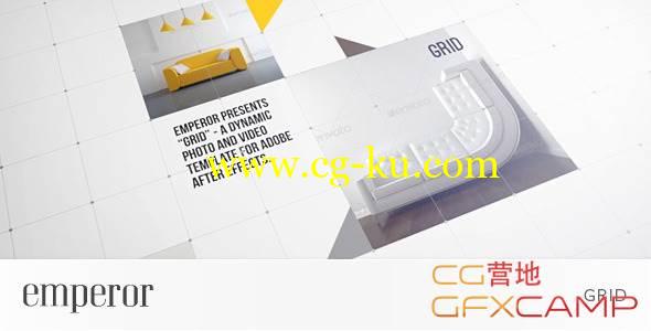 AE模板-时尚高雅简洁点线网格照片视频展示 VideoHive Grid的图片1