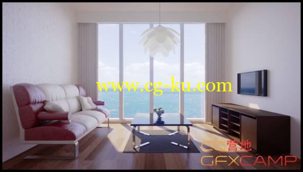 C4D室内建模材质灯光渲染流程教程 Helloluxx – Cinema 4D Interiors Training Bundle的图片1