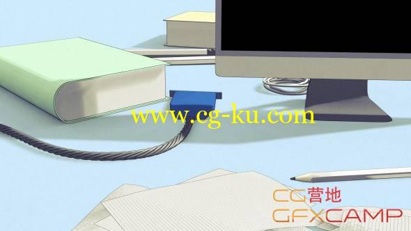 AE模板-三维卡通渲染电脑展示 VideoHive Cartoon Opener with Wire-Snake的图片1