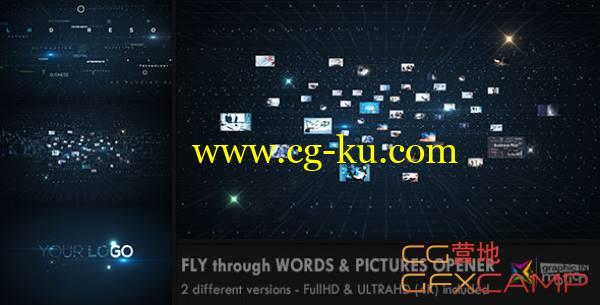 AE模板-高科技企业公司图片视频空间汇聚Logo文字展示 VideoHive Fly through Words & Images Opener的图片1