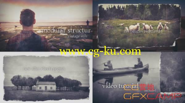 AE模板-空间穿梭复古陈旧照片展示开场 VideoHive Epic Titles – Vintage Opener的图片1