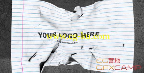 AE模板-褶皱纸团滚动展开 VideoHive Crumpling Paper Logo Reveal的图片1