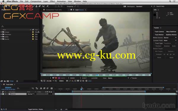 AE实拍视频合成跟踪稳定教程 Lynda – After Effects Compositing Essentials Tracking and Stabilization的图片1