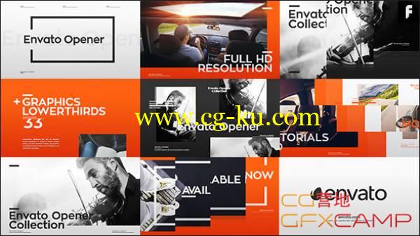AE模板-画面分割开场人名字幕条展示 VideoHive Modern Opener + 33 Lower Thirds的图片1
