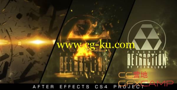 AE模板-能量碎片汇聚Logo文字展示 VideoHive Fragment Retraction的图片1
