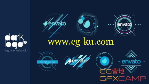 AE模板-扁平化科技感MG动画创意Logo文字展示工具包 VideoHive Dark Logo Pack的图片1