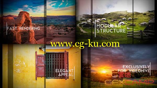 AE模板-微软风格画面分割照片滑动展示 VideoHive Sliding Slides的图片1