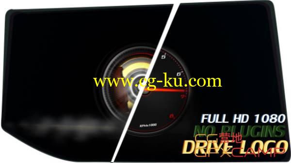 AE模板-汽车速度表加速轮胎Logo文字定版 VideoHive Drive Logo的图片1