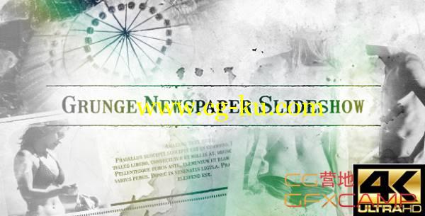 AE模板-老报纸陈旧信息滑动展示 VideoHive Grunge Newspaper Slideshow的图片1