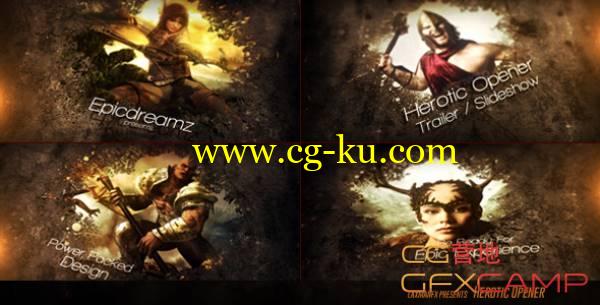 AE模板-水墨滴落游戏史诗震撼宣传片开场 VideoHive Heroic Opener的图片1