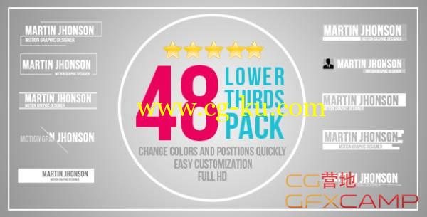 AE模板-48款人名字幕条信息展示框 VideoHive 48 Lower Thirds Pack的图片1