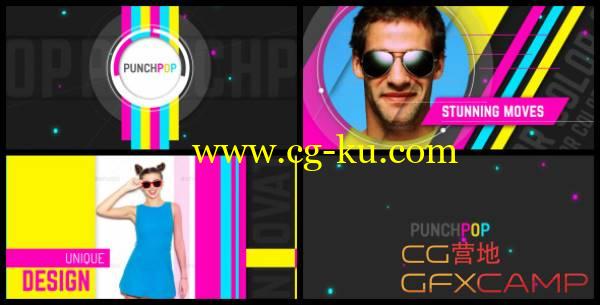 AE模板-时尚多彩图片MG元素滑动展示 VideoHive Punch Pop的图片1