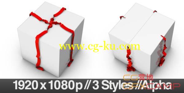 礼物盒子打开动画高清视频素材 VideoHive Opening a Wrapped Gift with Alpha Channel - Fold的图片1