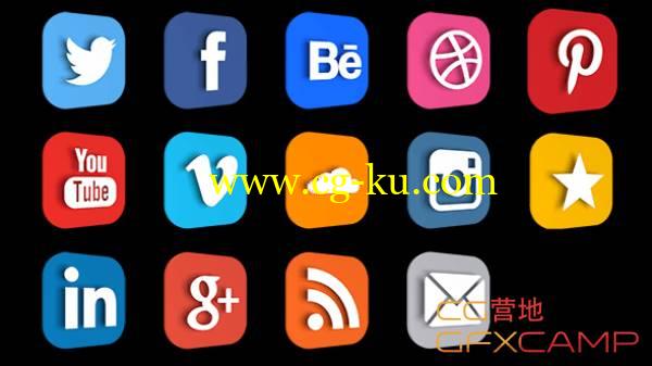 AE模板-社交图标Logo人名字幕条信息框 VideoHive Social Logos and Lower Third的图片1