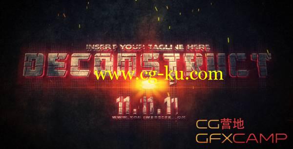 AE模板-史诗游戏火焰粒子文字拼贴展示 VideoHive Deconstruct的图片1