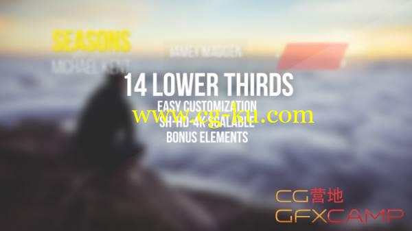 AE模板-14个简洁清新公司企业人名字幕条信息展示框 VideoHive Simple Clean Lower Thirds的图片1