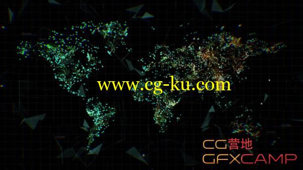C4D AE科技点线世界地图 World Map Immigration Hud的图片1