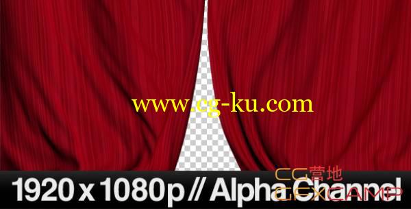 舞台红色幕布关闭谢幕带通道高清视频素材 VideoHive Realistic Red Curtains Closing的图片1