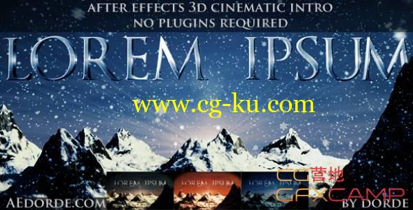 AE模板-电影开场高山三维Logo文字展示 VideoHive Cinematic Opener - Lorem Ipsum的图片1