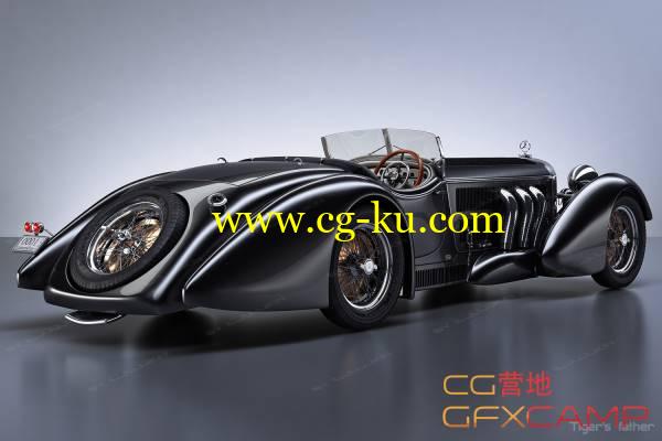 复古敞篷老爷车汽车C4D模型 Turbosquid - Mercedes-Benz SS Roadster 1930 (C4D/FBX/MAX/OBJ/3DS)的图片2