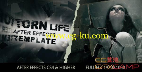 AE目标-恐怖老房子纸牌破碎飞舞照片展示 VideoHive Torn Life的图片1