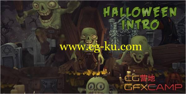 AE模板-万圣节恐怖可爱僵尸坟墓骷髅开场 VideoHive Halloween Intro的图片1