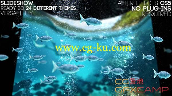 AE模板-三维场景曲面摄像机动画海底森林下雨下雪图片展示 VideoHive Curve HD Slideshow的图片1