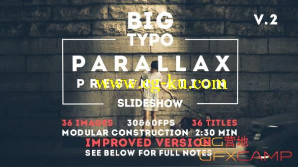 AE模板-立体感图形视觉效果图片切换滑动展示 VideoHive Big Typo Parallax Presentation的图片1