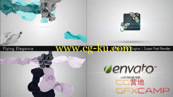 AE模板-丝绸飘动效果Logo展示 VideoHive Flying Elegance Logo Reveal的图片1