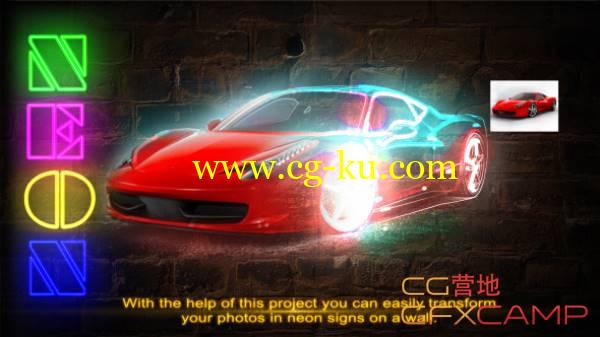 AE模板-图片转霓虹灯光描边效果 VideoHive Your pictures in neon的图片1