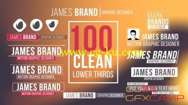 AE模板-100款简洁线条动画人名字幕条 VideoHive 100 Clean Lower Thirds的图片1