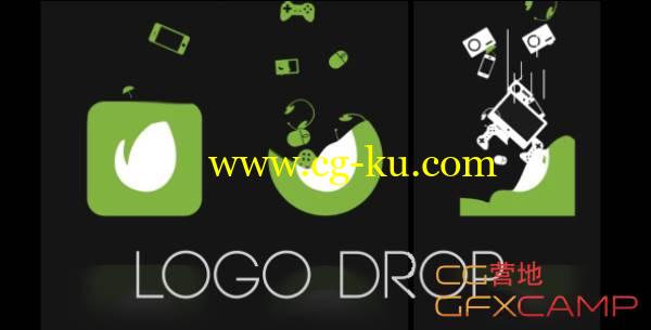 AE模板-物体icon掉落水流液体组成Logo文字 VideoHive Logo Drop的图片1