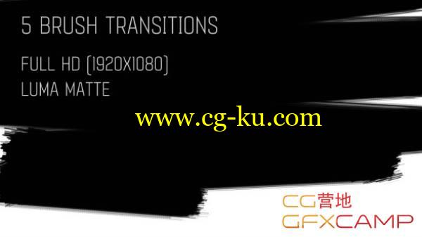 5个笔刷转场高清视频素材 VideoHive Brush Transitions Pack1的图片1