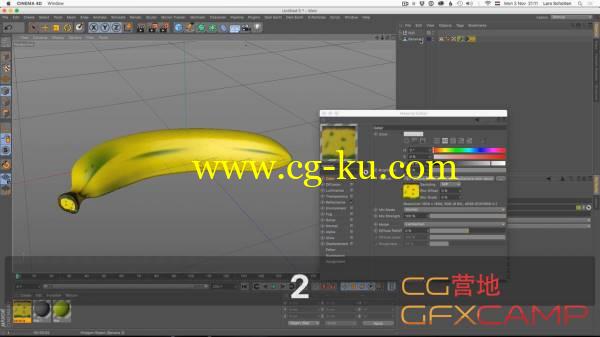 香蕉C4D UV材质贴图教程 3 Methods for Texture Mapping a Banana in Cinema 4D的图片1