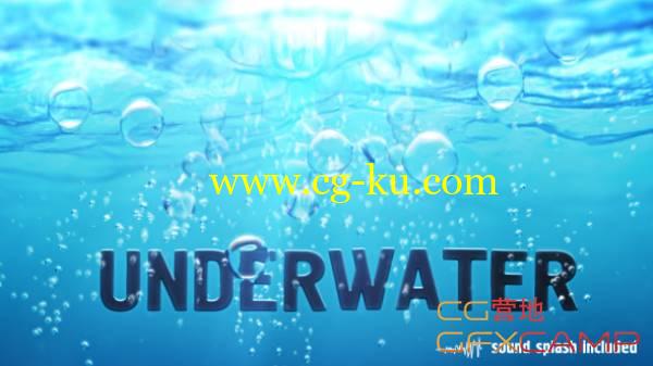 AE模板-掉入海底水底气泡Logo文字展示 VideoHive Underwater的图片1