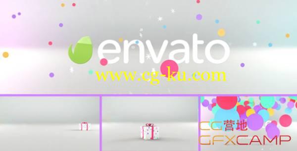 AE模板-可爱卡通礼物盒打开扁平化多彩粒子转场展示 VideoHive Tricky Christmas Box的图片1