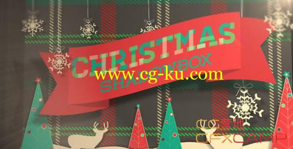 AE模板-剪纸温馨圣诞节照片相册开场 Christmas Shadowbox Display的图片1
