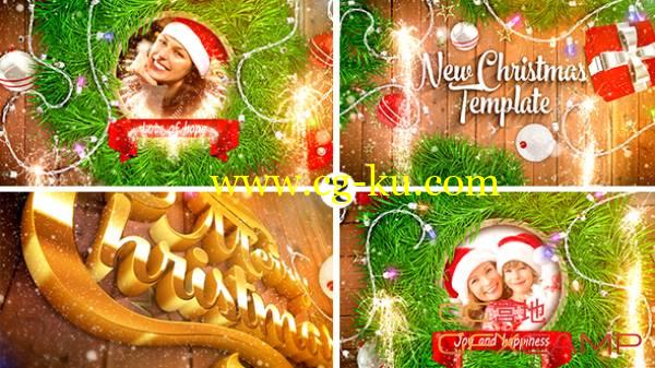 AE模板-雪花飘落圣诞节拍立得照片相册展示 Christmas Slideshow的图片1